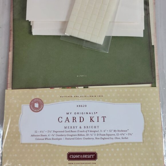 Close to My Heart Originals Card Kit Merry & Bright X8620 Christmas Holiday NEW - Picture 2 of 8